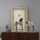 Maxbell Modern Horse Figurine Tabletop Ornament Handmade Craft for House Porch Decor