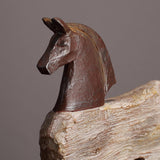 Maxbell Modern Horse Figurine Tabletop Ornament Handmade Craft for House Porch Decor
