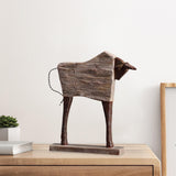 Modern Bull Figurine Tabletop Ornament 10x2.5x11.8inch for Bookshelf Desktop