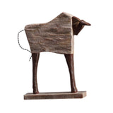 Modern Bull Figurine Tabletop Ornament 10x2.5x11.8inch for Bookshelf Desktop