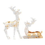 Acrylic Optical Animal Ornament Gift Deer Statue for Cabinet Study Farmhouse 2 Brown Deer