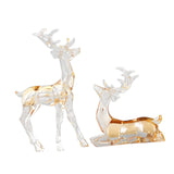 Acrylic Optical Animal Ornament Gift Deer Statue for Cabinet Study Farmhouse 2 Brown Deer