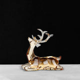 Acrylic Optical Animal Ornament Gift Deer Statue for Cabinet Study Farmhouse 1 Sitting Deer