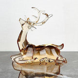 Acrylic Optical Animal Ornament Gift Deer Statue for Cabinet Study Farmhouse 1 Sitting Deer