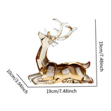 Acrylic Optical Animal Ornament Gift Deer Statue for Cabinet Study Farmhouse 1 Sitting Deer