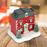 Christmas Village House Figurine Incense Holder Table Centerpiece for Office