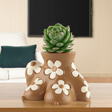 Flower Pot Human Body Art Planter for Courtyard Shelf Indoor, Outdoor Plants 18cmx13cmx12cm