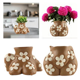 Flower Pot Human Body Art Planter for Courtyard Shelf Indoor, Outdoor Plants 18cmx13cmx12cm