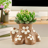 Flower Pot Human Body Art Planter for Courtyard Shelf Indoor, Outdoor Plants 18cmx13cmx12cm