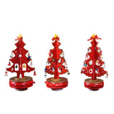 Christmas Tree Music Box with Figurines Ornaments for Office Cabinet Bedroom 14cmx27cm