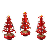 Christmas Tree Music Box with Figurines Ornaments for Office Cabinet Bedroom 14cmx27cm