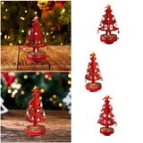 Christmas Tree Music Box with Figurines Ornaments for Office Cabinet Bedroom 14cmx27cm