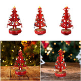 Christmas Tree Music Box with Figurines Ornaments for Office Cabinet Bedroom 14cmx27cm