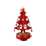 Christmas Tree Music Box with Figurines Ornaments for Office Cabinet Bedroom 14cmx27cm