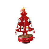 Christmas Tree Music Box with Figurines Ornaments for Office Cabinet Bedroom 14cmx27cm