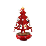 Christmas Tree Music Box with Figurines Ornaments for Office Cabinet Bedroom 14cmx27cm