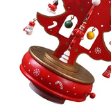 Christmas Tree Music Box with Figurines Ornaments for Office Cabinet Bedroom 14cmx27cm