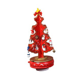 Christmas Tree Music Box with Figurines Ornaments for Office Cabinet Bedroom 16cmx29.8cm