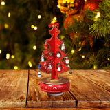 Christmas Tree Music Box with Figurines Ornaments for Office Cabinet Bedroom 16cmx29.8cm