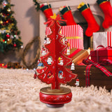 Christmas Tree Music Box with Figurines Ornaments for Office Cabinet Bedroom 18.5cmx33cm