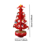 Christmas Tree Music Box with Figurines Ornaments for Office Cabinet Bedroom 18.5cmx33cm