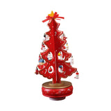 Christmas Tree Music Box with Figurines Ornaments for Office Cabinet Bedroom 18.5cmx33cm