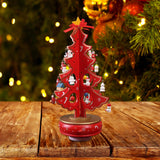 Christmas Tree Music Box with Figurines Ornaments for Office Cabinet Bedroom 18.5cmx33cm