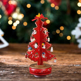 Christmas Tree Music Box with Figurines Ornaments for Office Cabinet Bedroom 18.5cmx33cm