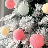 16 Pieces Christmas Flocking Balls Hanging for Holiday Porch Yard Decoration green