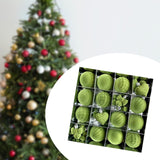 16 Pieces Christmas Flocking Balls Hanging for Holiday Porch Yard Decoration green