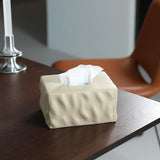 Tissue Container Holder Ceramic Tissue Box for Tabletop Living Room Bathroom brown