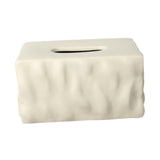 Tissue Container Holder Ceramic Tissue Box for Tabletop Living Room Bathroom brown