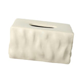 Tissue Container Holder Ceramic Tissue Box for Tabletop Living Room Bathroom brown