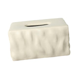 Tissue Container Holder Ceramic Tissue Box for Tabletop Living Room Bathroom brown