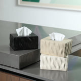 Tissue Container Holder Ceramic Tissue Box for Tabletop Living Room Bathroom brown