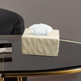 Tissue Container Holder Ceramic Tissue Box for Tabletop Living Room Bathroom brown