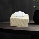 Tissue Container Holder Ceramic Tissue Box for Tabletop Living Room Bathroom brown