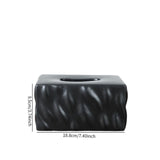 Tissue Container Holder Ceramic Tissue Box for Tabletop Living Room Bathroom black