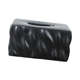 Tissue Container Holder Ceramic Tissue Box for Tabletop Living Room Bathroom black