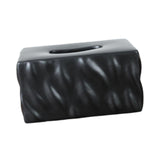 Tissue Container Holder Ceramic Tissue Box for Tabletop Living Room Bathroom black