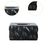 Tissue Container Holder Ceramic Tissue Box for Tabletop Living Room Bathroom black