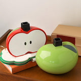 Apples Shape Vase Crafts Tabletop Ornament for Farmhouse Cabinet Dining Room Red