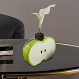 Apples Shape Vase Crafts Tabletop Ornament for Farmhouse Cabinet Dining Room Green