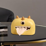 Ceramic Tissue Box Cute Tissue Container Holder for Travel Night Stands Home yellow