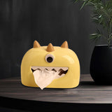 Ceramic Tissue Box Cute Tissue Container Holder for Travel Night Stands Home yellow