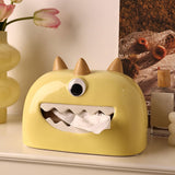 Ceramic Tissue Box Cute Tissue Container Holder for Travel Night Stands Home yellow