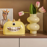 Ceramic Tissue Box Cute Tissue Container Holder for Travel Night Stands Home yellow