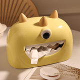 Ceramic Tissue Box Cute Tissue Container Holder for Travel Night Stands Home yellow