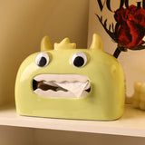 Ceramic Tissue Box Cute Tissue Container Holder for Travel Night Stands Home green