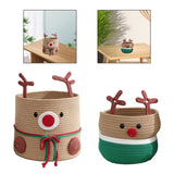 Reindeer Christmas Basket Storage Bin for Clothes Towels Living Room Holiday L